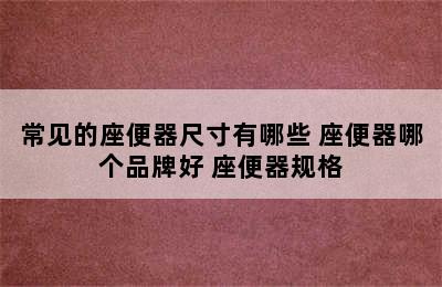 常见的座便器尺寸有哪些 座便器哪个品牌好 座便器规格